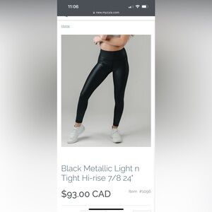 Women’s Zyia Black Metallic Light n Tight 7/8 Leggings